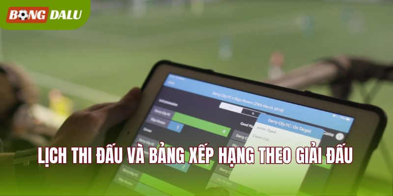 Lịch thi đấu và bảng xếp hạng theo giải đấu